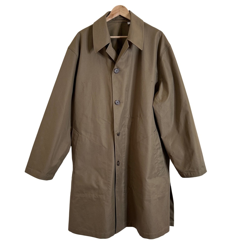 Uniqlo U Trench Coat Mens XL Brown Excellent Oversized Long Sleeve 442167